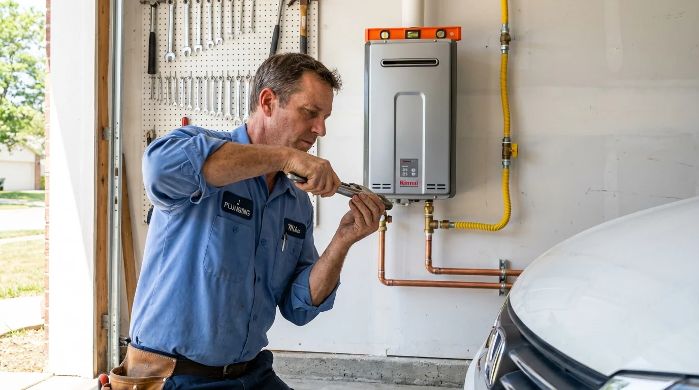 Tankless water heater installation by a Johns Plumbing LLC plumber in Ellenton